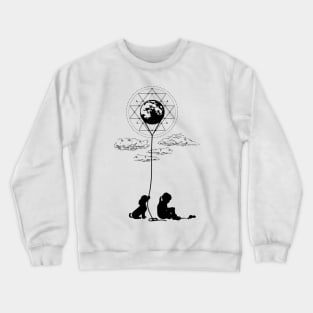 Sad girl and the moon. Crewneck Sweatshirt